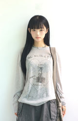 Vintage Cat Lettering T-Shirt