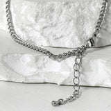 ss-classic chain lettering line bar necklace_silver