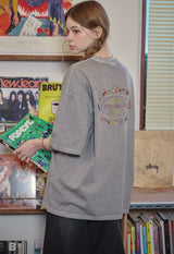 キャットステッチピグメント半袖Tシャツ