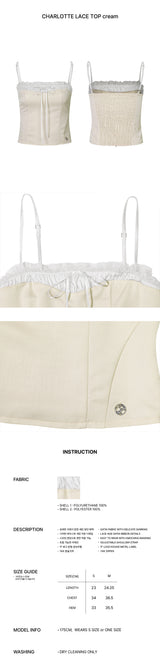 CHARLOTTE LACE TOP cream