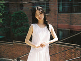 シアードVネックボリュームドレス (White)