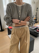 [MADE] [Planning] Slits Stripe Round Cardigan