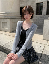 Dylan Check Ribbon Tiered Mini Skirt