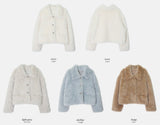 #Wish Collar Crop Fur Jacket (4color)