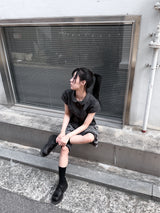 ラウンドカラーパフシャツ