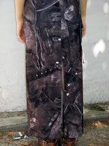 DENIM PRINT CUT OFF DRESS