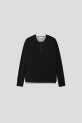 Solis Henley Neck Long Sleeve Knit Tee (4 Colors)