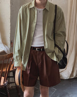 ファニーストライプ長袖シャツ