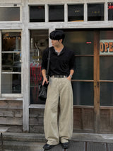 コーデュロイ レイヤード ヘンリーネック ロングスリーブ Tシャツ