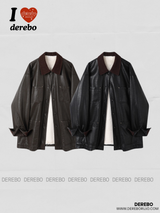 High-End Leather Warm Pocket Half Coat