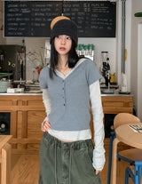 Or Stripe Layered SET - Short Sleeve, Hood