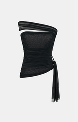 Seia Slim Sheer Shirring Top
