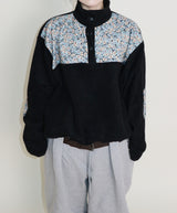 Femme Flower Pattern Quilted Fleece Long Sleeve T-Shirt (Button Detail)
