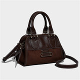 Autumn Winter Two-Tone Faux Leather Classic Tote Cross Bag