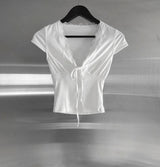 Clia Lace V-neck Tee