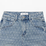 4 PART DESTROYED DOT DENIM PANTS code 21102