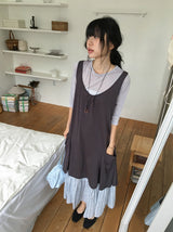 Nife Pocket Flare Sleeveless One Piece