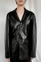 Faux leather jacket, Black