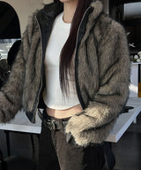 [F/W] High neck leather fur jumper(2color)