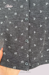 Line Charcoal Cardigan Two-piece Top