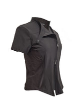  CURVED ZIP-UP SHIRT . DARK BROWN