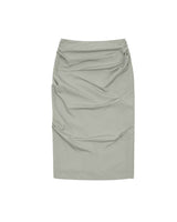 Draped Long Skirt _ GREY