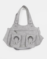 Clean Vintage Pocket Leather Shoulder Bag