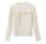 ベイフリルニットTシャツ