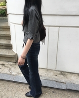 OOT back shirring boots cut denim pants
