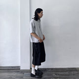 ファイン ストライプ リラックスド ショートスリーブ シャツ