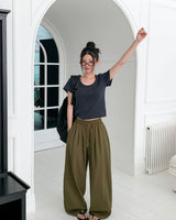 [MADE] Texture, Linen Pintack Wide Pants