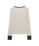 HENLEY NECK WAFFLE LONG SLEEVE (OATMEAL) F26QB046