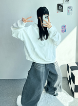 STRAP BALLOON WIDE DENIM🖤💙 - 2 COLORS