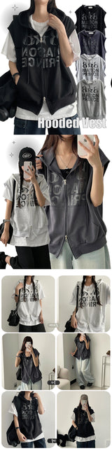 Poltet Two-Way Hooded Vest Zip-Up