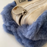 Clam round pencilcase _ Fur Cosy blue