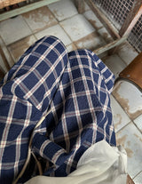Checked around wide pants