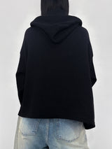 [UNISEX] ベーシックなオーバーサイズルーズビッグフードジップアップ - 2 COLOR