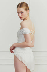 DEW COWL SWIMSUIT white