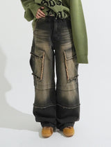 Franken cargo denim pants