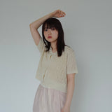 mesh knit cardigan