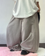 オーバーピッグベーシックバルーンサイドスリットロングパンツ - 4 COLORS