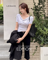 [MADE] Ellora drape shirring T‑shirt