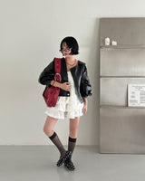 Big Ribbon Detachable Oversized Fit Rider Jacket
