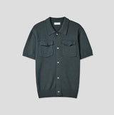 Base Two-Pocket Collared Short Sleeve Knit