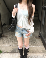 Deep V neck cardigan
