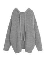 wool gray hood oversized fit knitwear