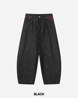 Tartan Curved Denim Pants