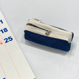 Clam round pencilcase _ Blue denim