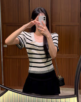 Tetti stripe short‑sleeve knit