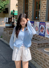 Rare Summer String Hood Blouse, Shirt (5color)